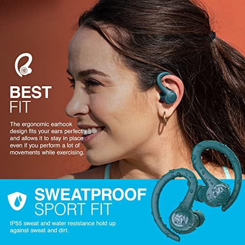 JLab Go Sport+ Wireless Workout Earbuds – Unrivaled 35+ Hour Bluetooth Battery Life, C3 Clear Calling Technology for Distinct Conversations, and Secure Earhook Design for Unyielding Stability During Workouts – Elevate Your Sound Experience with 3 Adjustable EQ Settings and Broad Device Compatibility in Sleek Graphite Finish