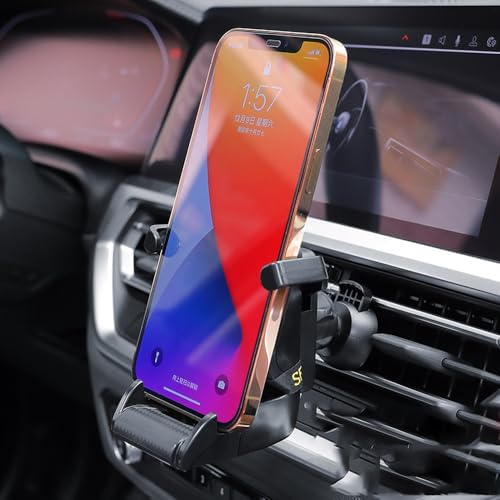 Shkalacar 360-Degree Rotatable Air Vent Phone Holder for Cars – Ultimate Compatibility with Smartphones Up to 85 mm – Hands-Free Navigation and Secure Clamping for Safe Driving – Sleek and Easy Installation Cell Phone Mount