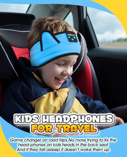 Premium Safe Listening Kids Headphones – Versatile Bluetooth & Wired Connectivity – Ultra-Comfort Stretchy Headband for Secure Fit – Travel-Friendly Audio Gear for Toddlers and Babies – Exceptional Device Compatibility – Lightweight, Durable Design for Everyday Adventures