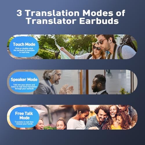 Revolutionize Global Communication with Cutting-Edge AI Translation Earbuds – Instantaneous Translation in 144 Languages, Superior Bluetooth 5.4 Connectivity, Compatible with i OS and Android, Designed for Maximum Comfort, Quick Charge Technology for Uninterrupted Use – Ideal for Travelers and Professionals Alike!