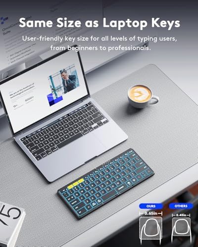 Samsers Foldable Bluetooth Keyboard KF08 – Ultimate Portable Wireless Keyboard with PU Leather Cover for i OS, Android, Windows, and Mac – Ideal Travel Companion for Laptops, Tablets, and Smartphones – Enhanced Comfort and Durability for On-the-Go Professionals
