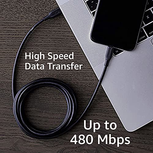 Premium 10 ft MFi Certified USB-C to Lightning Charging Cable for Apple i Phone – High-Speed Nylon Braided Design for Ultimate Durability and Flexibility – Fast Charge & Data Sync Capability in Sleek White Finish