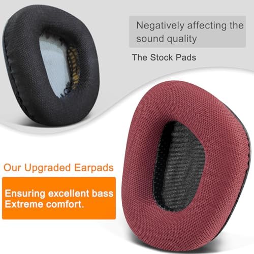 Upgrade Your Corsair Void Gaming Headset with SOULWIT Burgundy Mesh Replacement Earpads – Premium Noise-Isolating Ear Cushions for Unmatched Audio Clarity and Comfort – Effortless Installation with Long-Lasting Durability for Serious Gamers