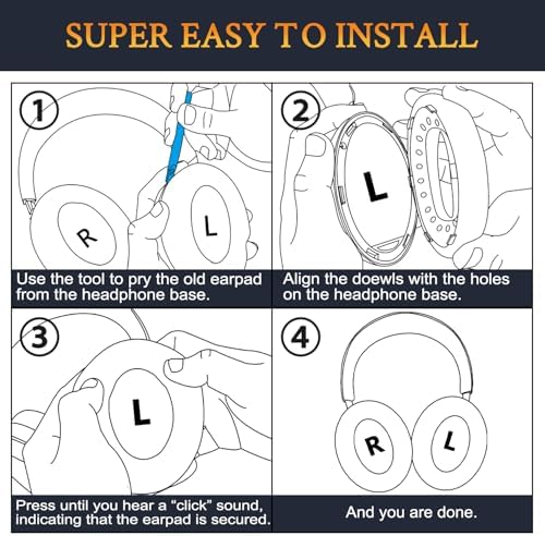 Transform Your Listening Experience with SOULWIT Replacement Earpads for Bose Quiet Comfort Wireless Headphones – Luxurious Ultra-Soft Protein Leather Cushions with Advanced High-Density Noise Cancelling Foam in Elegant Sandstone – Maximum Comfort, Superior Sound Isolation, and Effortless Installation for Extended Headphone Lifespan
