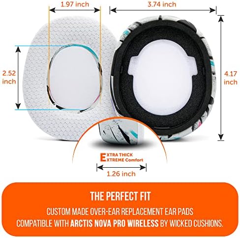 Experience Ultimate Comfort with WC Freeze Nova Pro Wireless Cooling Gel Earpads for Arctis Nova Pro – Exclusive 90’s Black Design, Enhanced Durability & Sound Isolation, Tailored Fit for Gamers Seeking Maximum Performance and Prolonged Play Sessions