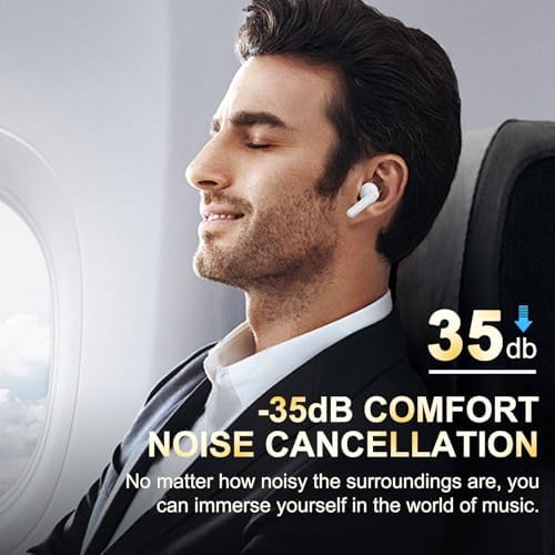 Premium Wireless Earbuds with Cutting-Edge Active Noise Cancellation & Powerful Deep Bass – Featuring 4-Microphone ENC for Crystal-Clear Calls, 40-Hour Playtime with LED Battery Indicator, IPX5 Waterproof Rating for Ultimate Durability, and Advanced Bluetooth 5.4 for Rapid Device Pairing – Perfect for Audiophiles and Professionals Seeking Exceptional Sound Quality and Performance