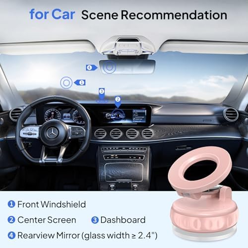 Ultimate 360° Adjustable Magnetic Car Phone Mount – High-Performance Vacuum Suction Holder for Enhanced Smartphone Stability and Safety – Sleek Black Design with Universal Compatibility for All Smartphone Models