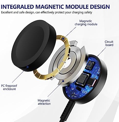 Premium 5 W Fast Charging USB C Cable for Apple Watch – 6 ft Magnetic Charger, MFi Certified, Compatible with Series SE2/8/7 & All Sizes 38 mm to 45 mm – Reliable & Efficient Power Solution for On-the-Go Users