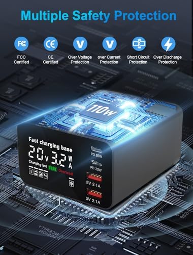 High-Power 110 W 4-Port USB Charging Hub for Multiple Devices – Fast, Smart, and Space-Saving Charger Station with Advanced Safety Features for Home and Office Use