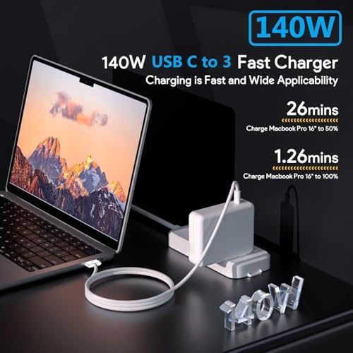 Ultra-Fast 140 W USB-C Charger for Mac Book Pro & Air (2021-2025) – M1-M4 Compatible with Magnetic Cable & LED Status Indicator – Premium Quality by Shenzhen Waweis Technology Co., Ltd – Optimize Charging Efficiency & Reliability for Professionals and Creatives