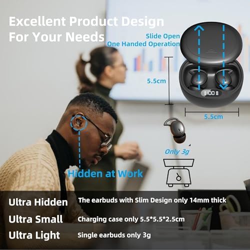 Ultra-Light M73 Sleep Earbuds for Side Sleepers – Ergonomic Noise-Cancelling Mini Earphones with 50-Hour Battery Life, Superior Call Clarity, and Elegant White Finish – Elevate Your Sleep with Comfort and Versatile Device Compatibility