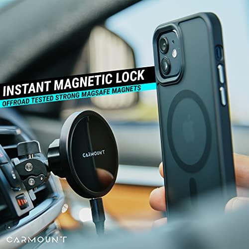 X1 Wireless Mag Safe Car Mount for i Phone 12/13/14/15/16 – Versatile Dashboard & Vent Holder with 15 W Fast Charging, 360° Adjustable Rotation & Suction Cup Base for Enhanced Stability and Compatibility