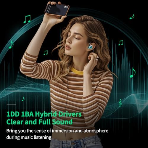 CCZ BC01 Pro Hybrid In-Ear Monitors – Premium Dual-Driver Audio for Gamers and Musicians – Noise-Canceling Earbuds with Ergonomic Eartips & Detachable Cable – Sleek Black Design for Crystal Clear Sound and Extended Comfort – Ideal for Studio Sessions and Gaming Marathons