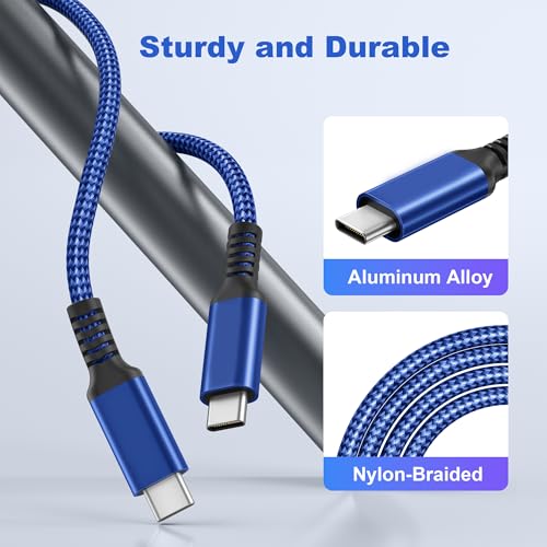Basesailor 10 ft USB C to USB C Power Delivery Charging Cable – 100 W Fast Charger for i Phone 16/15 Pro Max, Mac Book, i Pad Air 4/5, Mini 6, and Samsung Galaxy S22/S23/S24/S25 – Durable 2 Pack for Enhanced Speed and Efficiency