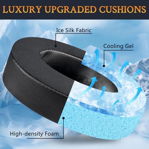 SOULWIT Premium Cooling Gel Ear Cushions for JBL Live 500 BT – Ultimate Noise Isolation Replacement Pads for All-Day Comfort and Enhanced Audio Performance – Durable Black Headphone Accessories