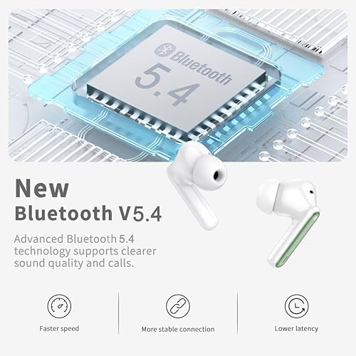 Elevate Your Sound Experience with Next-Gen Bluetooth 5.4 Wireless Earbuds – Premium Hi-Fi Audio Quality, 40-Hour Battery Life, and Advanced 4-Microphone Noise Cancellation for Crystal-Clear Calls – Rugged IP7 Waterproof Design in Sleek Dark Grey for Stylish Durability