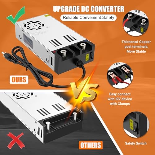 IMAYCC 600 W Adjustable AC to DC Converter – Efficient 110 V to 12 V Power Supply for Electronics and Automotive Applications, 50 A Output, Enhanced Safety Features, Compact Design for Easy Installation and Portability