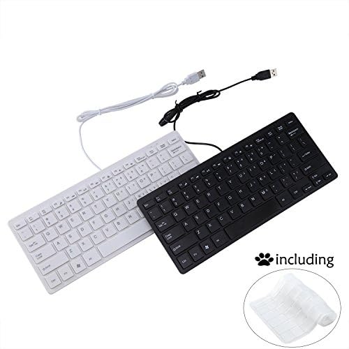 Compact I Focus Mini 78 Keys Wired Keyboard with Protective Cover – Versatile USB Keypad for Laptops & Desktops, Compatible with Windows & Mac, Ergonomic Design for Enhanced Productivity and Comfort