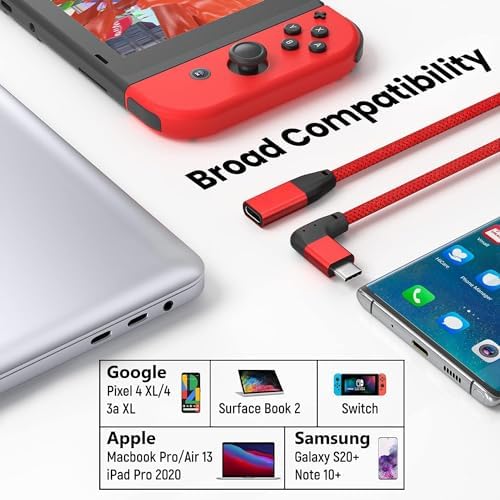 Effortlessly Enhance Your Connectivity with Use Bean 0.6 FT Right Angle USB C Extension Cable 2-Pack – 90-Degree Gen2 20 Gbps Fast Data Transfer for i Phone 16/15, Mac Book, i Pad Pro/Air, Galaxy S25/S24 – Perfect for Tight Spaces and Seamless Charging Solutions