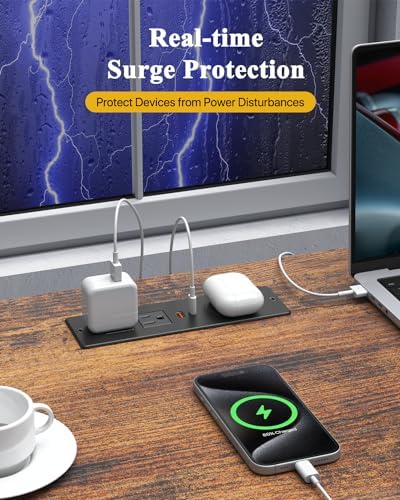 Revolutionize Your Charging Experience with the Kungfuking Recessed Power Strip – 20 W USB-C Fast Charging, 10 W Wireless Station, Dual AC Outlets & USB Ports, ETL Listed Flush Mount Design for Seamless Integration in Nightstands and Side Tables – Ultimate Versatility for Modern Living Spaces