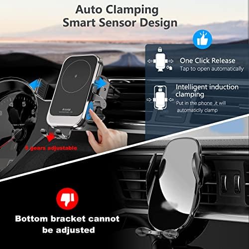 Ultimate Fast Wireless Car Charger Mount – Advanced Auto Alignment Smartphone Holder for i Phone 16/15/14/13/12/Pro Max & Samsung Galaxy – Dual Coil Rapid Charging Solution for Dashboard & Windshield Use – Premium Safety Features for Secure Power on the Road