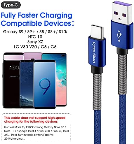 Elevate Your Charging Efficiency with the 3-Pack 6 ft TPE USB-C Charger Cord for Samsung Galaxy Series – Fast 3 A Power Delivery & Enhanced Durability for Seamless Connectivity with A32, A12, A20, Note 20, LG Devices and More