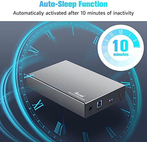 Aluminum 3.5″ Hard Drive Enclosure: USB 3.0 & USB-C Dock for 20 TB SATA HDD/SSD – Rapid Data Transfer & Universal Compatibility for All Operating Systems