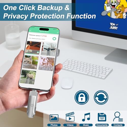 128 GB Versatile Photo Backup Stick – High-Speed USB-C & Lightning Flash Drive for i Phone, i Pad, and Android Storage – Effortless Photo, Video & Contact Transfer – Durable, Portable Memory Solution for All Your Digital Essentials