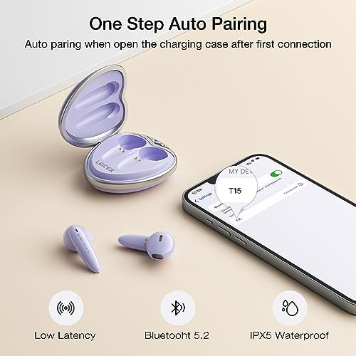 Stylish Bluetooth Earphones for Women – Pendant Necklace Design Wireless Headphones with Advanced Noise Cancellation, 30-Hour Playback, and IPX5 Waterproof Feature for i Phone & Android – Perfect Blend of Elegance and Functionality