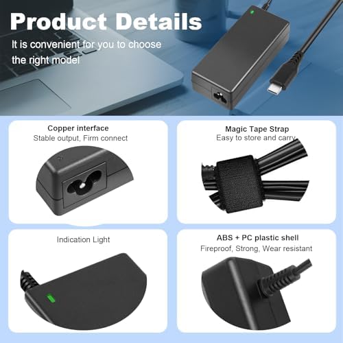 90 W USB-C Type-C Laptop Charger for Lenovo Think Pad & More – High-Speed Power Adapter for Enhanced Device Compatibility, Ideal for Yoga, Idea Pad, X1 Carbon, and Dell XPS Series – Reliable Performance with 12-Month Warranty and 30-Day Return Policy
