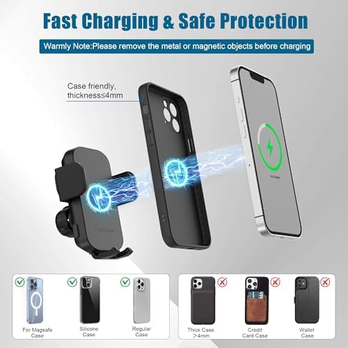 Wireless Car Charger Phone Mount Cup Holder, 3 in 1 15W Fast Charging Auto Clamping Cup Holder Expander for Car, Phone Holders for Your Car CupHolder Wireless Charger Compatible for All Smartphones – Enhanced Compatibility and Speed
