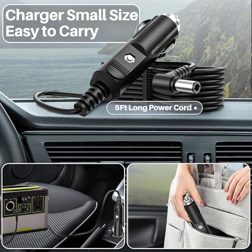 Portable 12 V Car Charger for Caire Freestyle Comfort – Essential DC Power Supply for Goal Zero Models UT60-153300-02, AKN9, G-1530300 & More – Ultimate Travel Power Adapter for Campers, Ensuring Continuous Comfort and Reliability on the Road