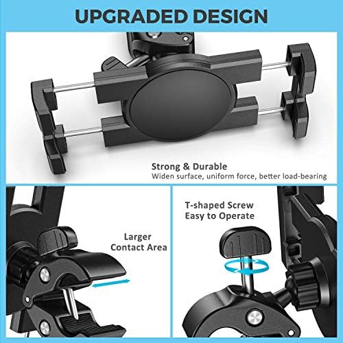 KDD Universal Spin Bike Tablet Holder Mount – Transform Your Workouts with Secure 360° Device Integration for i Pad Pro 12.9, Galaxy Tabs & i Phone (4.7-13”) – Effortless Installation for Stationary Bikes and Treadmills – Maximize Engagement with Optimal Viewing Angles and Sturdy Design for All Fitness Enthusiasts