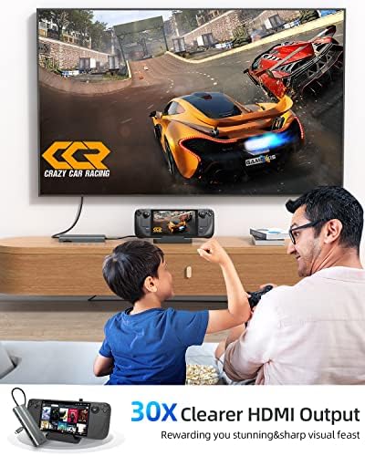 Upgrade Your Connectivity with SANZANG 8-in-1 USB-C Docking Station – 4 K@60 Hz HDMI, 100 W Pass-Through Charging, 1 Gbps Ethernet & Dual SD/TF Slots for Effortless File Transfers – Ideal USB Hub for Mac Book Users Seeking Enhanced Speed and Compatibility