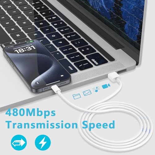 Ultimate 5 FT USB C Fast Charger Cable – High-Speed Charging with Enhanced Durability for All USB-C Devices, Tangle-Free Design and Over-Voltage Protection for Reliable Performance on the Go