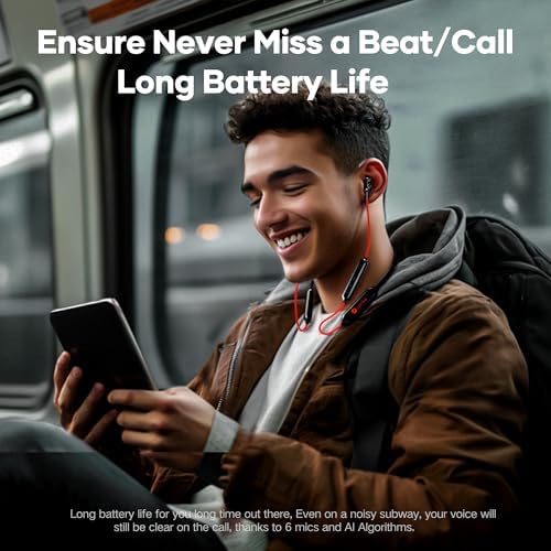 Linklike IPX7 Waterproof Bluetooth Neckband Headphones – 100-Hour Playtime Wireless Earbuds with Superior HD Sound Quality and 4 Dynamic Drivers – Ideal for Active Lifestyles, Running, Gym, and Outdoor Use – Seamless Device Compatibility and Secure Comfort Fit