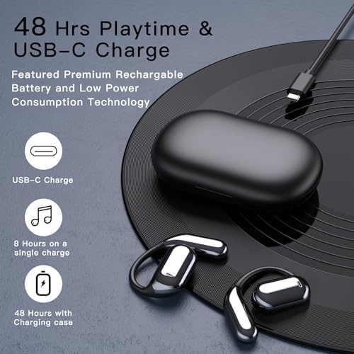 Sleek White Wireless Bluetooth Earbuds with Secure Hooks – 50-Hour Playtime & LED Charging Case for Ultimate Convenience | Waterproof & Sweat-Resistant Design Perfect for Fitness Activities | Ergonomic Comfort for Running & Active Lifestyles | Built-in Microphone for Clear Hands-Free Calling | Fast Pairing Technology for Hassle-Free Connectivity