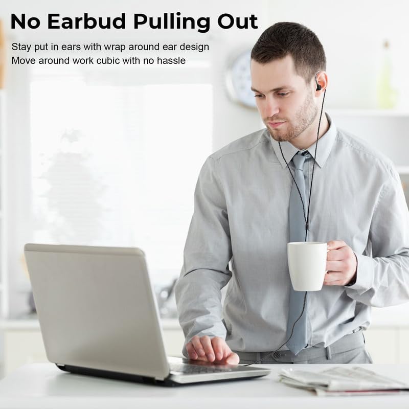 Unleash Audio Freedom with 16 FT Long Cord Wired Headphones – Superior Sound Quality, Customizable Comfort with Extra Earbuds for Ultimate Compatibility with TV and Computer – Perfect for Extended Listening Sessions