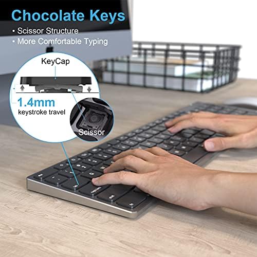 Discover the Ultimate Wireless Bluetooth Keyboard for Apple Devices – Perfectly Crafted for Mac OS with US QWERTY Layout, Scissor Keys for Enhanced Typing Precision, Rechargeable Battery for Extended Use, and Seamless Compatibility with i Mac, Mac Book Pro, Mac Mini, and i Pad – Elevate Your Productivity and Style Today!