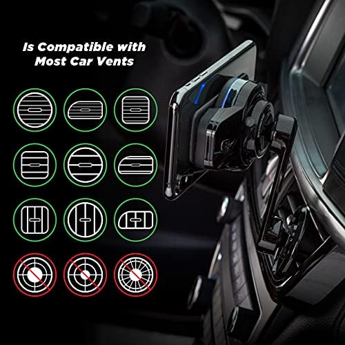 SCOSCHE Magic Mount Charge3 10 W Qi-Certified Vent Wireless Charger – Magnetic Phone Holder for Effortless Charging and Navigation in Your Car