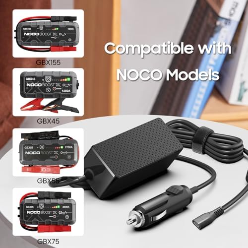 High-Powered KFD NOCO 65 W USB-C Car Charger for NOCO Boost X Jump Starters (GBX45, GBX55, GBX75, GBX155) – Essential 12 V-24 V DC Power Adapter for Fast, Safe Charging of Portable Vehicle Electronics – Compact, Reliable, and Durable Automotive Accessory for On-the-Go Power Solutions