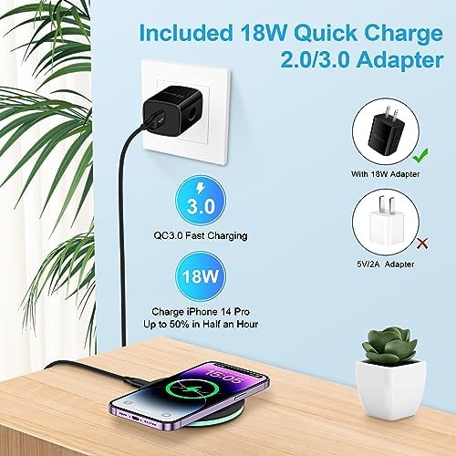 Ultra-Fast Wireless Charging Pad for Samsung Galaxy S25 Ultra, i Phone 16 Pro, and Google Pixel 9 Pro – 15 W QC3.0 Compatible Charging Station with Enhanced Safety Features and Compact Design for Home and Office Use