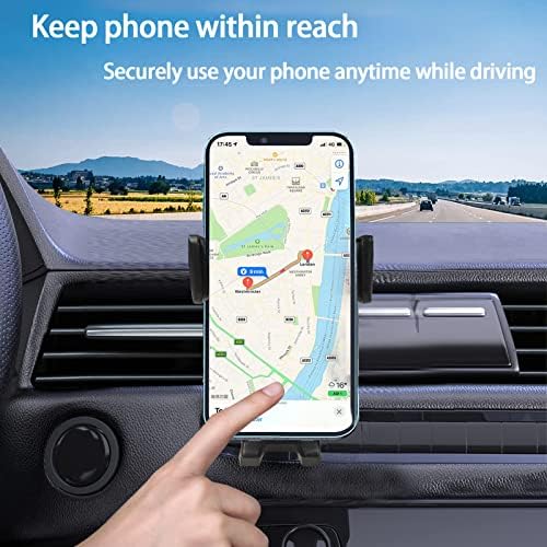 Universal Car Phone Holder with Upgraded Metal Clip – Hands-Free Vent Mount for i Phone and Android – 360-Degree Rotation for Optimal Viewing – Easy Installation, Compatible with All Car Vent Types – Enhance Your Driving Experience with Secure Smartphone Access