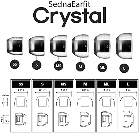 Upgrade Your Audio Experience with AZLA Sedna Earfit Crystal Standard Earbud Tips – Superior Noise-Canceling Silicone Eartips Compatible with Shure, Sony, Beats, Sennheiser, Jabra, and JBL (M/ML/L) for Perfect Comfort and Enhanced Sound Quality