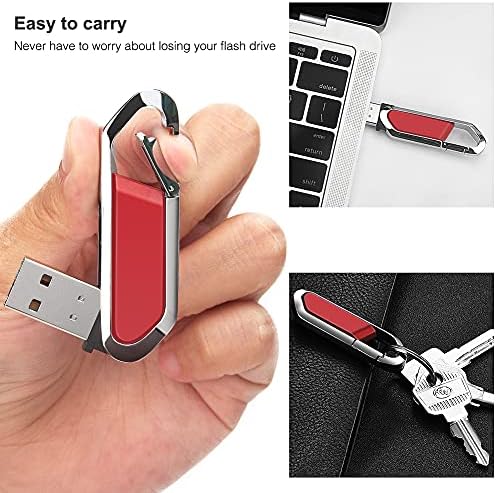64 GB Portable Metal USB Flash Drive – Stylish Red Keychain Memory Stick for Fast External Data Storage and Seamless File Transfer – Ideal for Students and Professionals