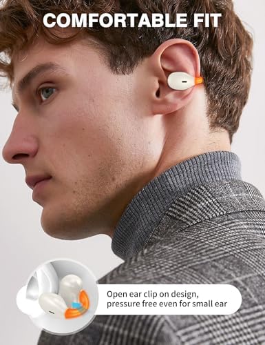 Open Ear Wireless Sports Earbuds – Premium Bluetooth 5.3 Connectivity with Superior HD Sound, Engineered for Active Lifestyles, Compatible with i Phone 16 Pro Max & Samsung S25 Ultra, Featherlight & Sweat-Resistant Design, Perfectly Tailored for Small Ears and Enhanced Comfort During Gym Workouts, Running, and Yoga Sessions – Elevate Your Fitness Experience with Unmatched Audio Quality and Freedom of Movement