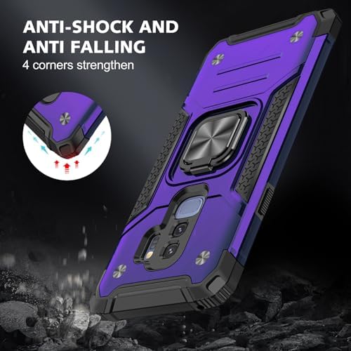 Rugged Military-Grade Shockproof Case for Samsung Galaxy S9 Plus – Red Armor with Built-in Kickstand and Magnetic Car Mount for Ultimate Protection and Style – Perfect for Active Lifestyles