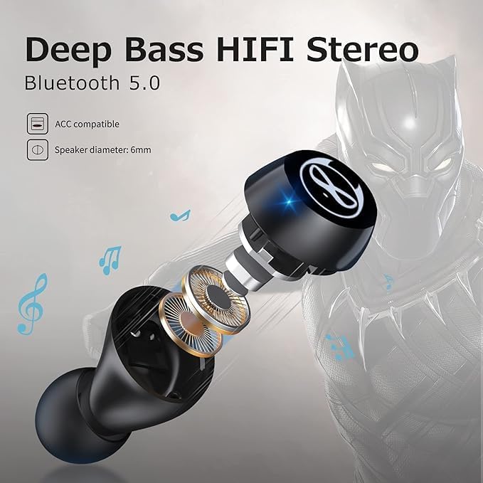 Compact Bluetooth 5.0 Earbuds for Small Ears | Touch-Control Noise-Cancelling Headphones with Unique Cartoon Charging Case | Lightweight Design for Comfort | Immersive Stereo Sound Perfect for Music & Calls | Ideal for Active Lifestyles