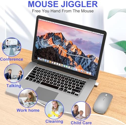 Sleek Silver Bluetooth Wireless Mouse for Mac Book Air & Pro – Ergonomic, Rechargeable, and Silent Tri-Mode Connectivity (2.4 G USB-C/USB-A, Bluetooth 5.2/3.0) for Ultimate Productivity on the Go