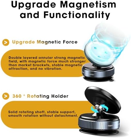 Revolutionize Your Mobile Experience with the 360-Degree Rotating Vacuum Magnetic Suction Phone Mount – Ultimate Gym & Kitchen Companion for All Smartphones with Strong Suction Cup for Any Smooth Surface – Effortless Hands-Free Functionality and Enhanced Durability